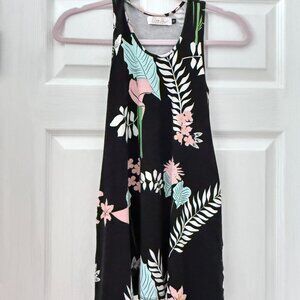 Ava Sky girls black floral dress sz 8